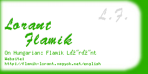 lorant flamik business card